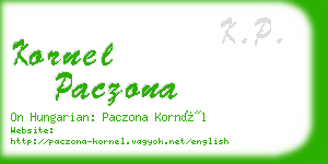 kornel paczona business card